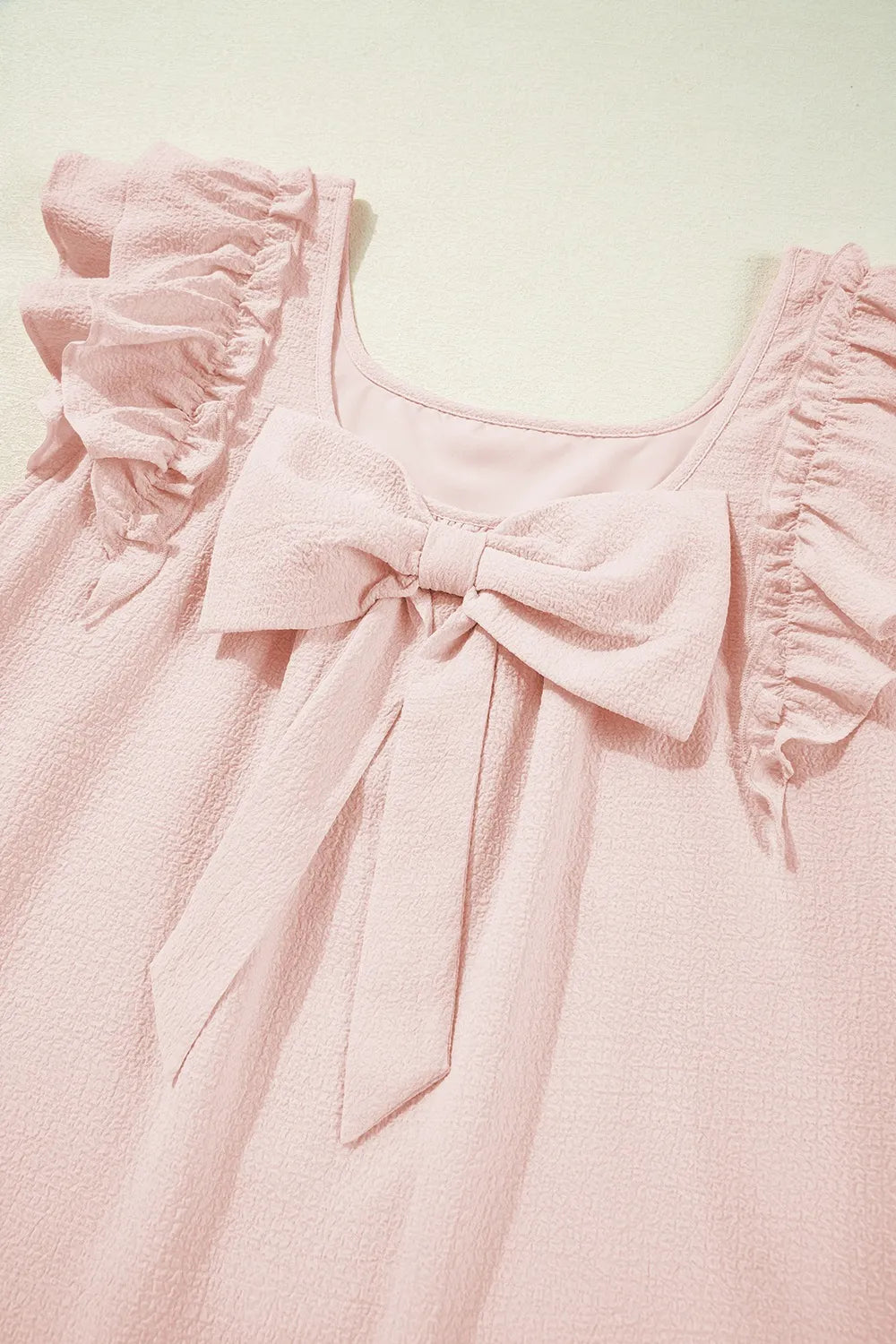Ruffle Sleeve Bow Back Mini Dress