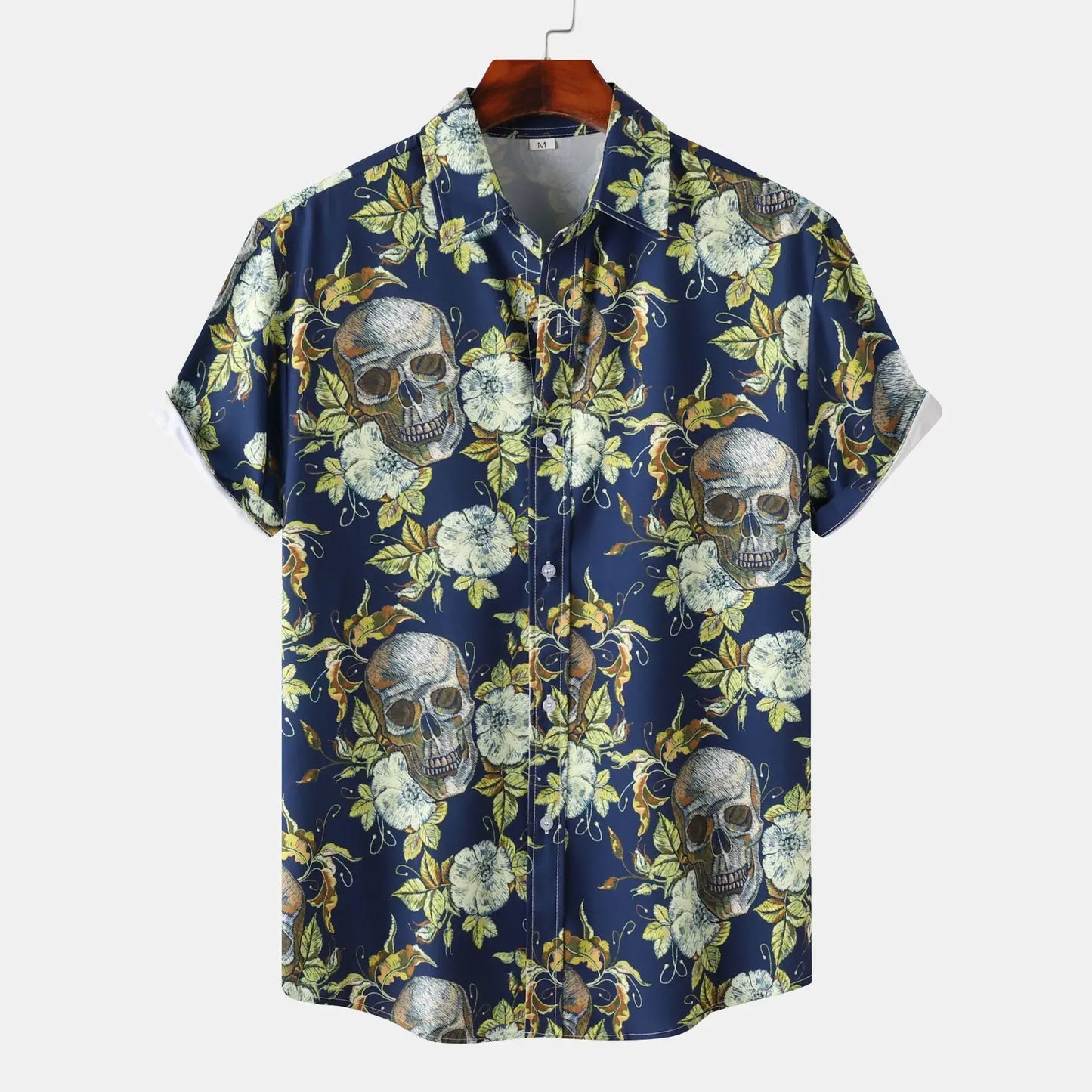 Men's Full Size Printed Short Sleeve Casual Shirt Plus Size