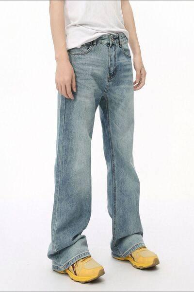 Washed High Rise Bootcut Jeans