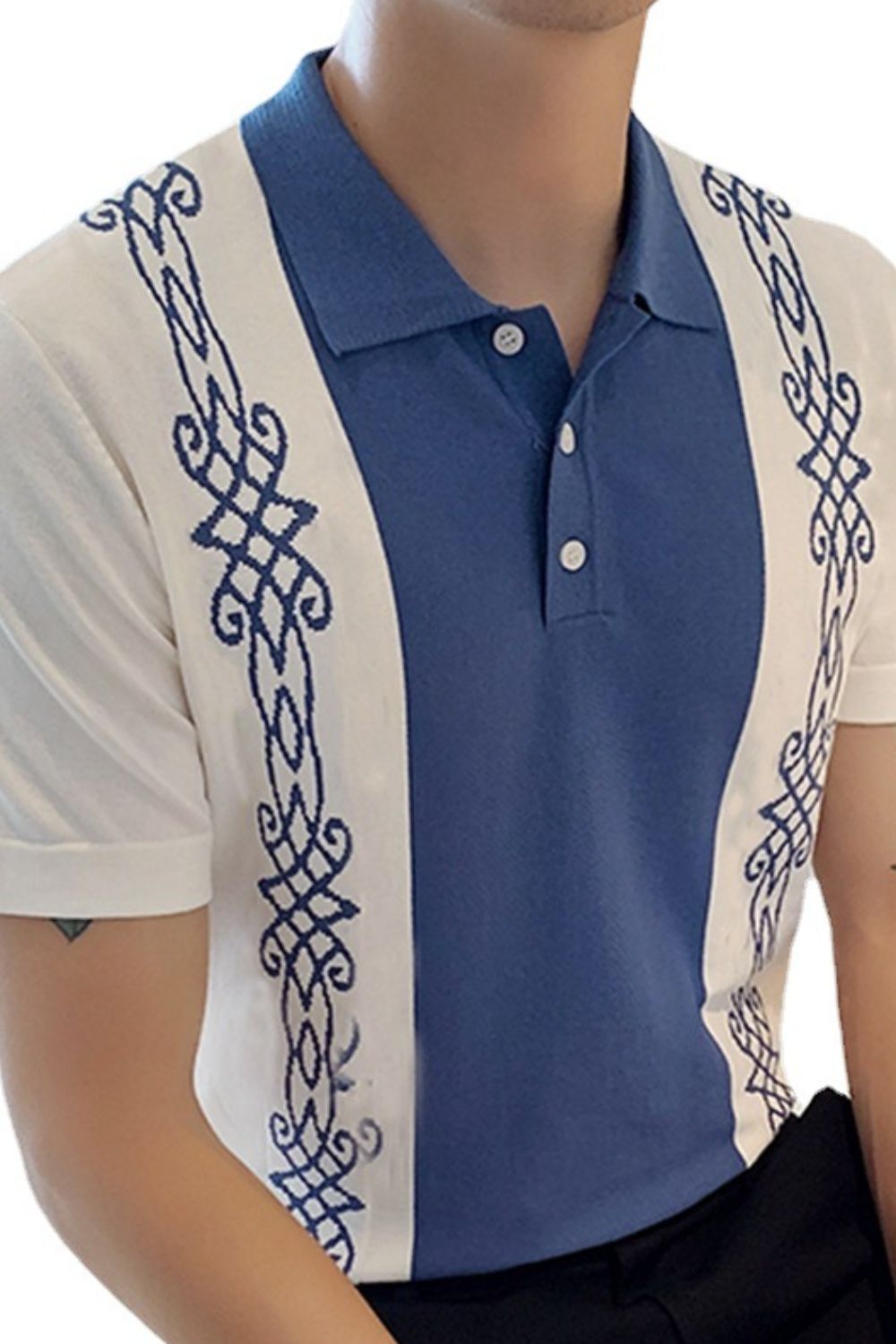 Men's Plus Size Button Detail Short Sleeve Polo