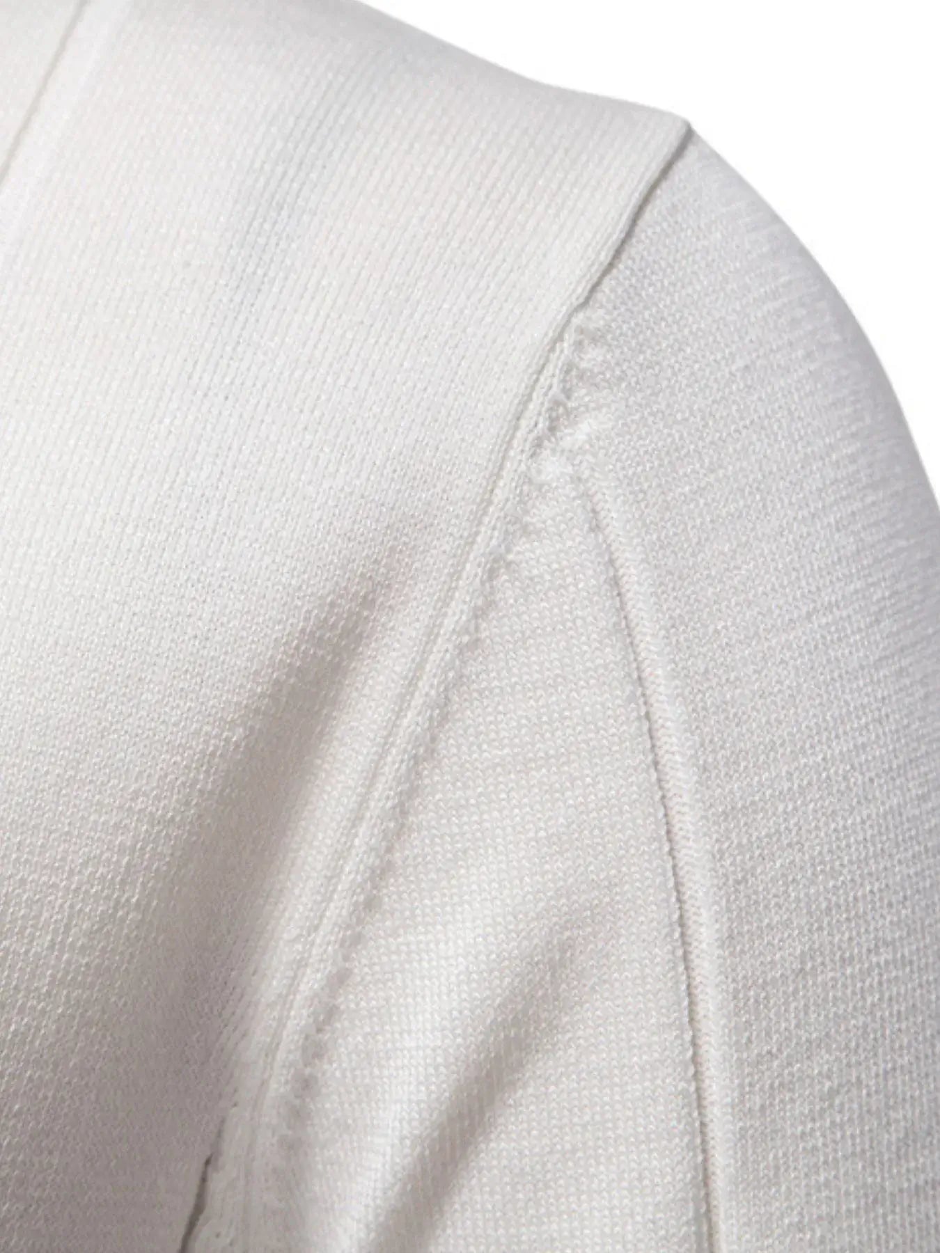 Men's Classic Zip-Neck Knitted Polo Shirt