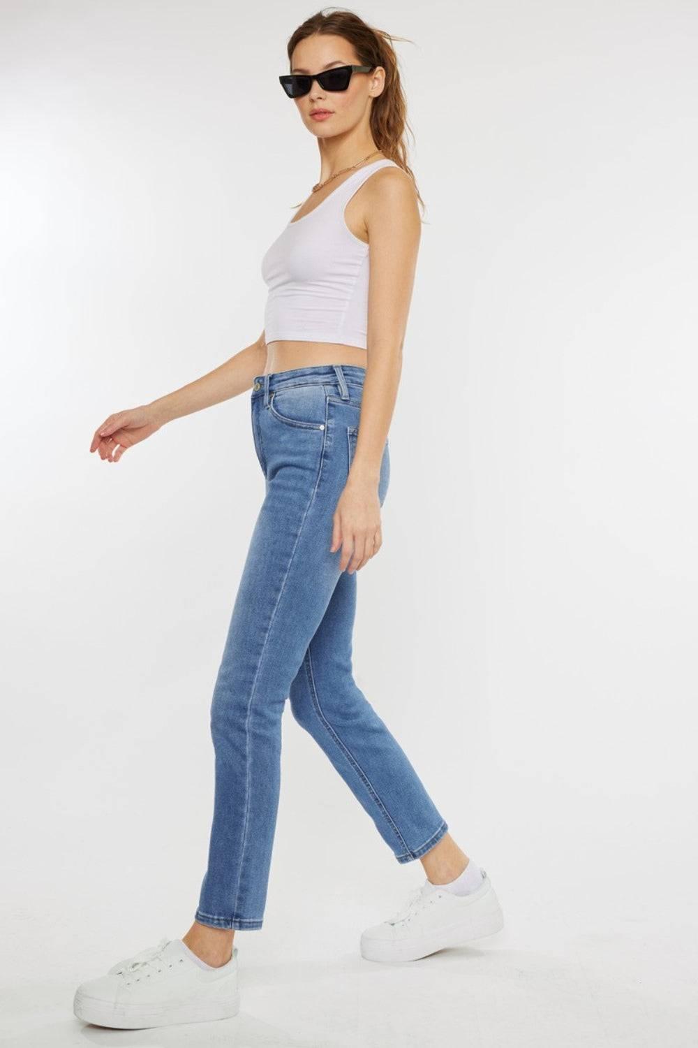 Kancan Full Size Cat's Whiskers High Waist Jeans - Clothes For Her Online Store
