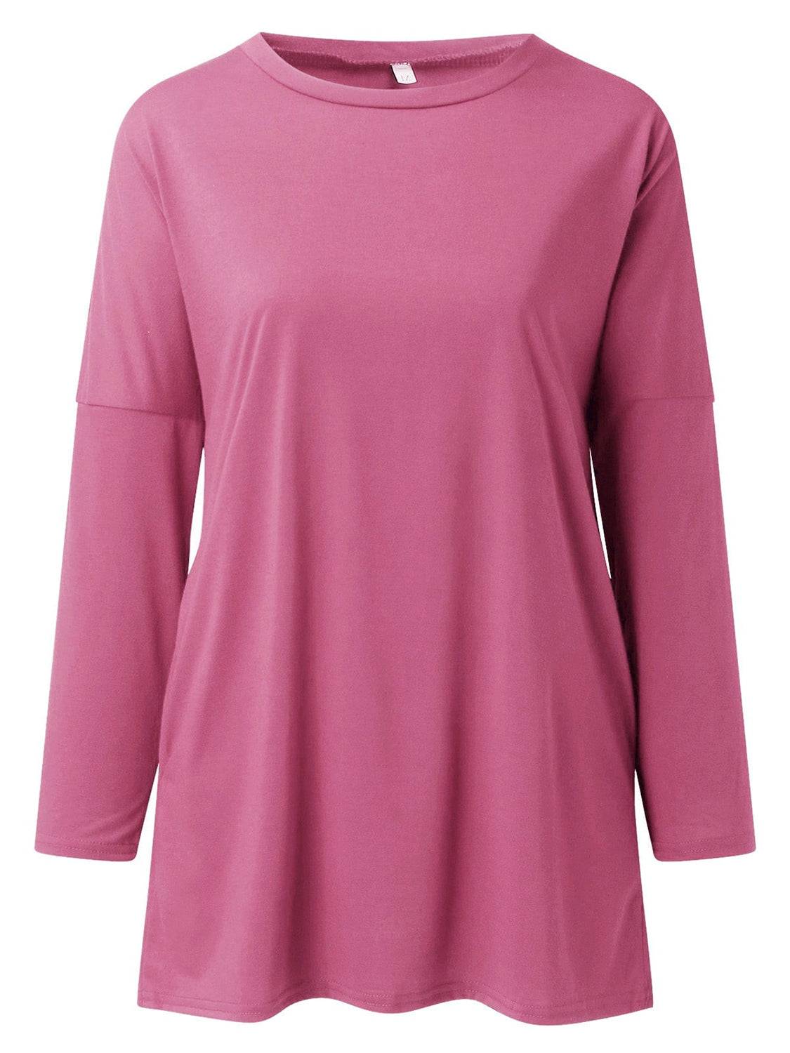 Full Size Round Neck Long Sleeve T-Shirt - Clothes For Her Online Store