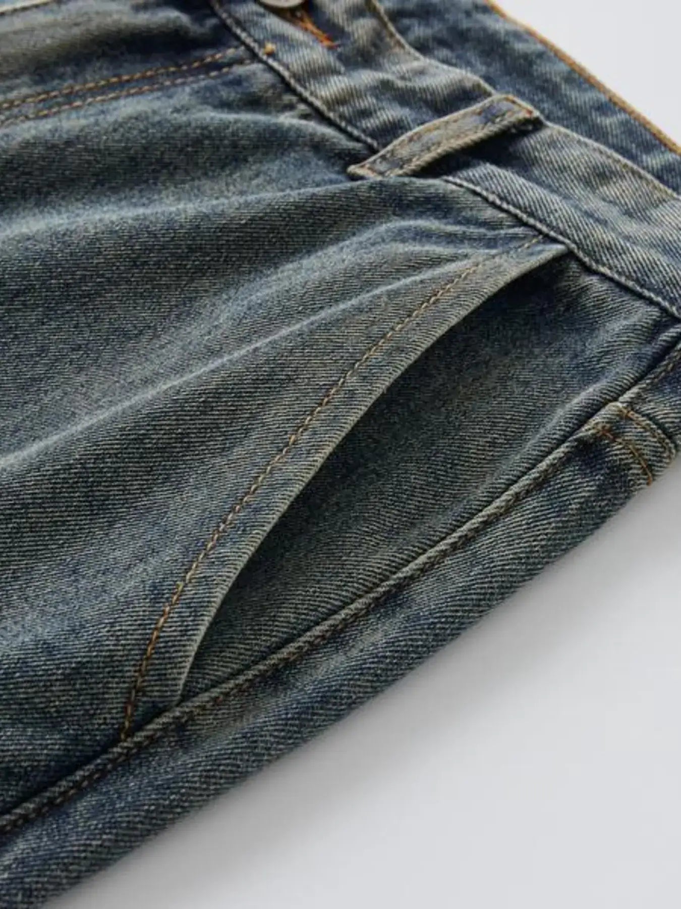 Men's Full Size Washed Cargo Wide Leg Jeans Plus Size