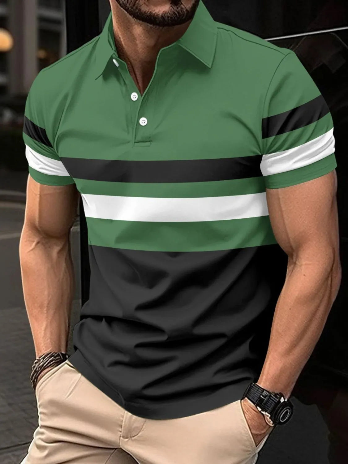 Men's Full Size Collared Neck Short Sleeve Polo Plus Size
