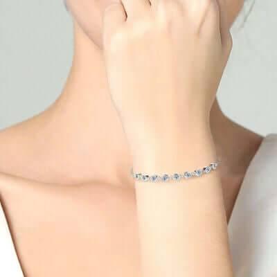 Inlaid Moissanite 925 Sterling Silver Bracelet - Clothes For Her Online Store