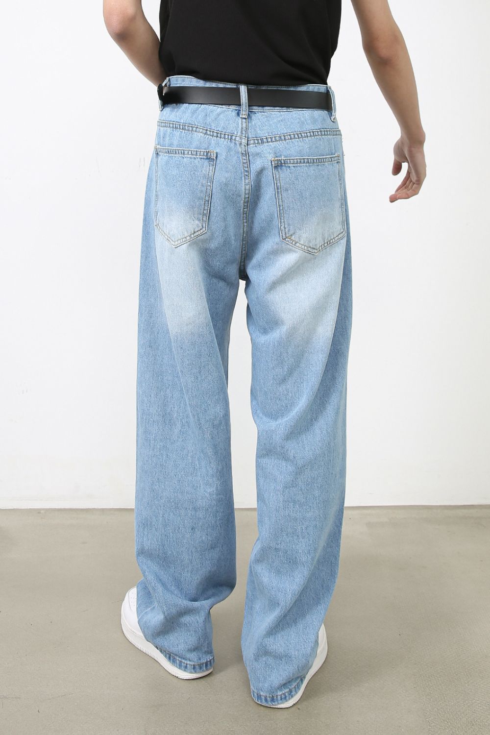 Men's Wide Straight Jeans with Pockets - Clothes For Her Online Store