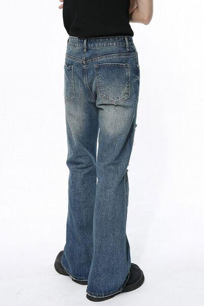 Men's Distressed Bootcut Jeans