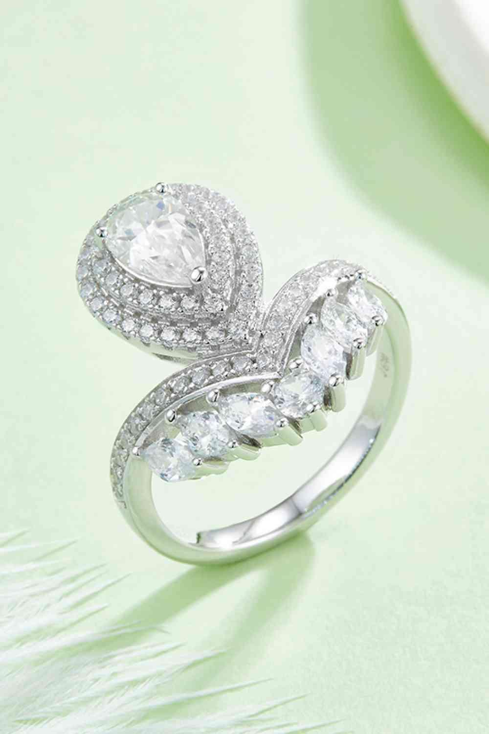 1 Carat Moissanite 925 Sterling Silver Crown Ring - Clothes For Her Online Store