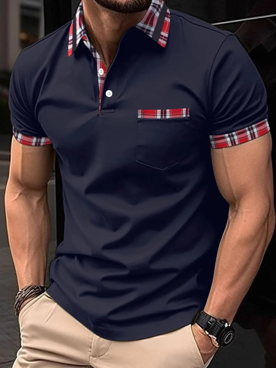 Men's Full Size Collared Neck Short Sleeve Polo Plus Size