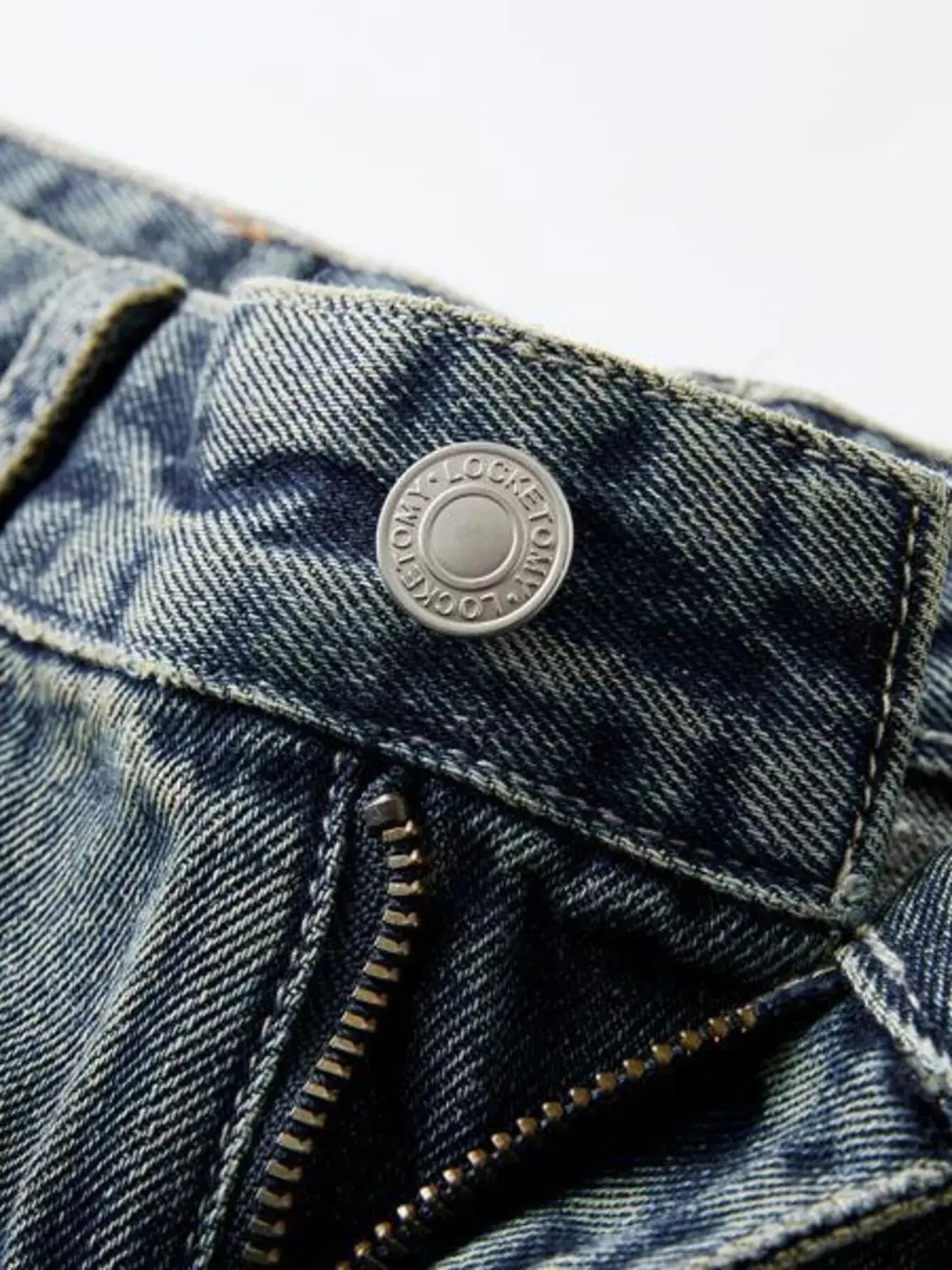Men's Full Size Vintage Wash Wide Leg Jeans Plus Size