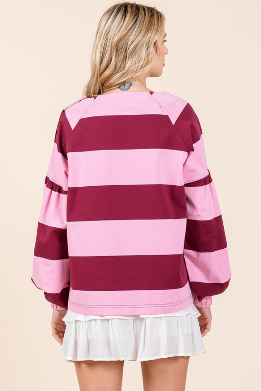 Mittoshop Striped Snap Shoulder Long Sleeve T-Shirt - Clothes For Her Online Store
