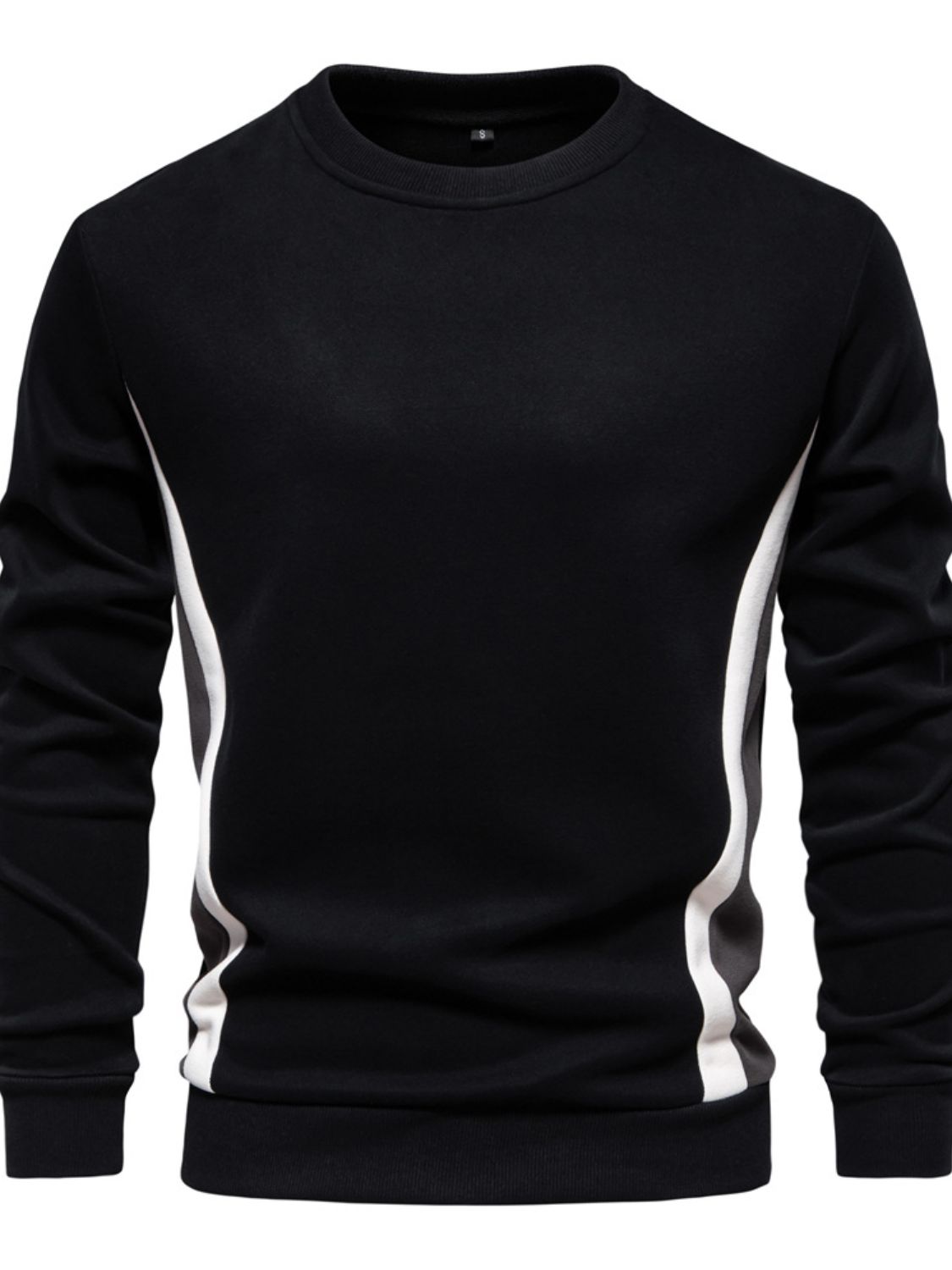 Men's Side Striped Contrast Round Neck Sweatshirt