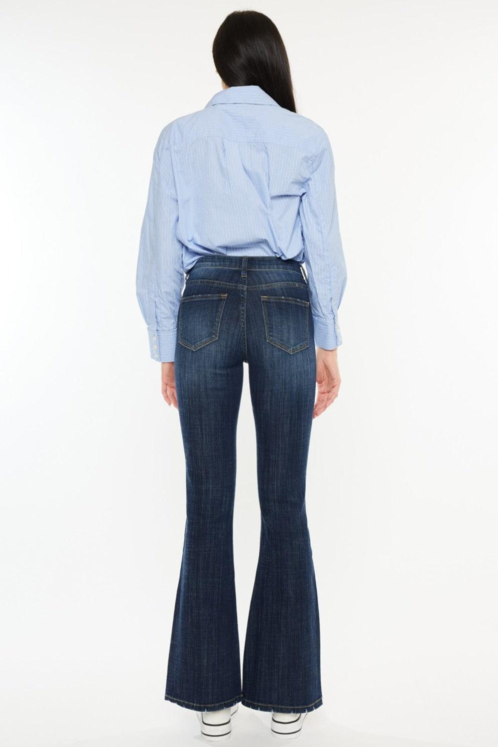 Kancan Full Size Mid Rise Flare Jeans - Clothes For Her Online Store