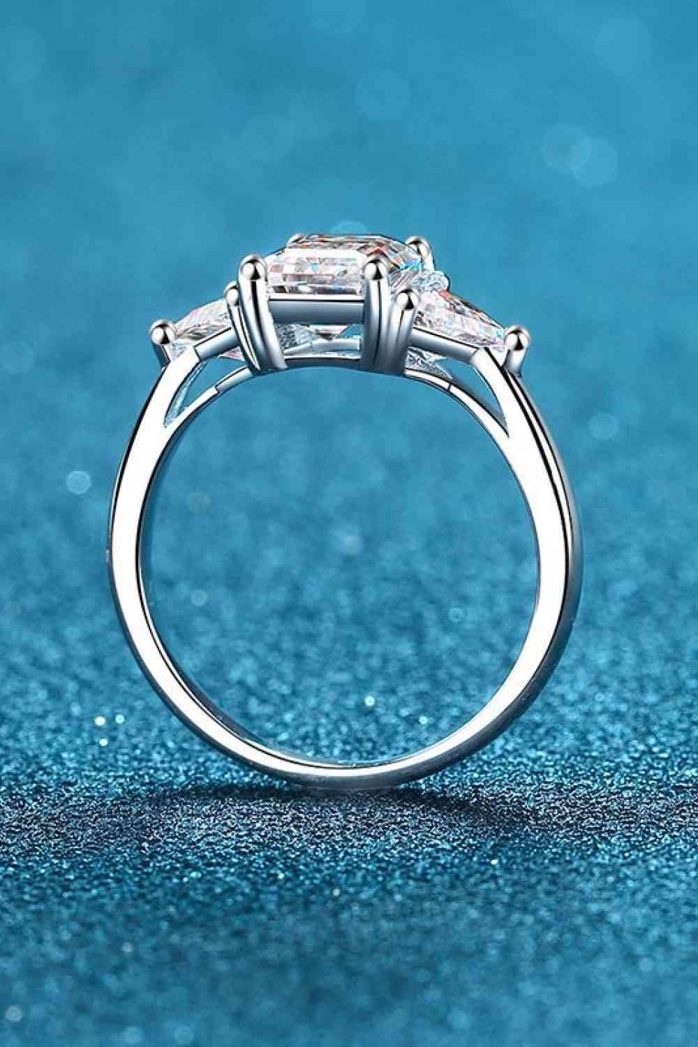 3 Carat Moissanite 925 Sterling Silver Rhodium-Plated Ring - Clothes For Her Online Store