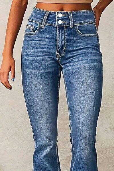 Cat Whisker Washed Bootcut Jeans