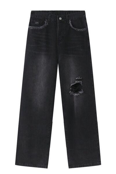 Distressed Mid Rise Men's Jeans