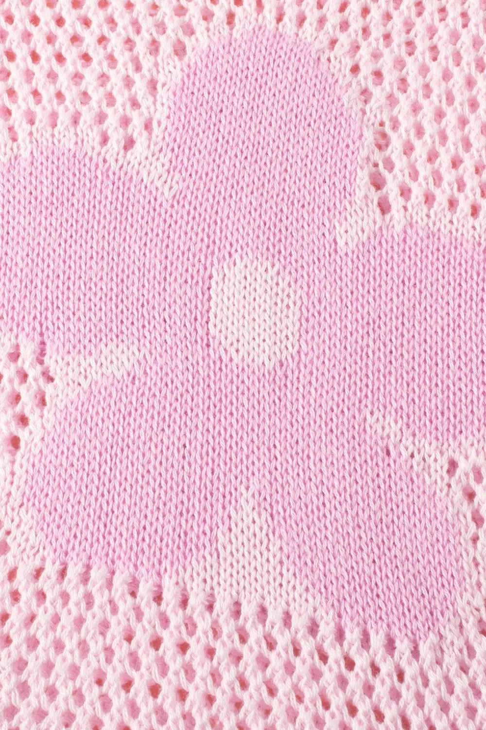 Openwork Round Neck Floral Knit Cover Up