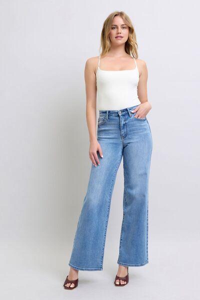 Judy Blue Full Size Wide Leg Jeans with Pockets - Clothes For Her Online Store