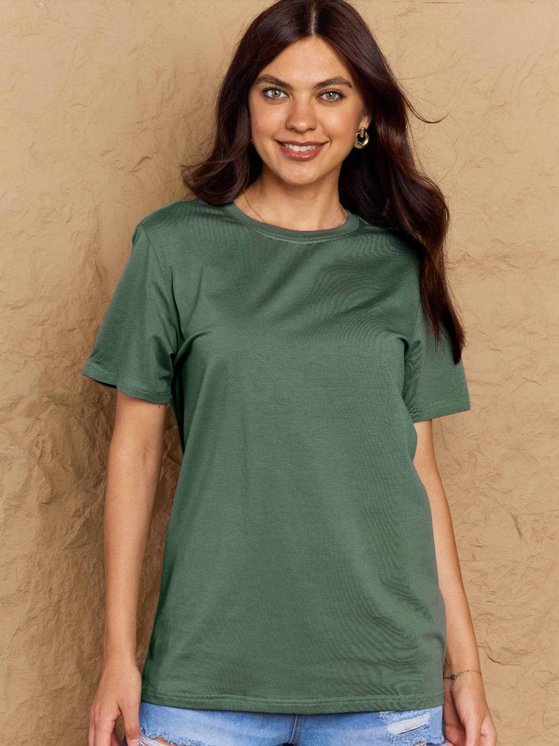 Full Size Round Neck Short Sleeve T-Shirt - Clothes For Her Online Store