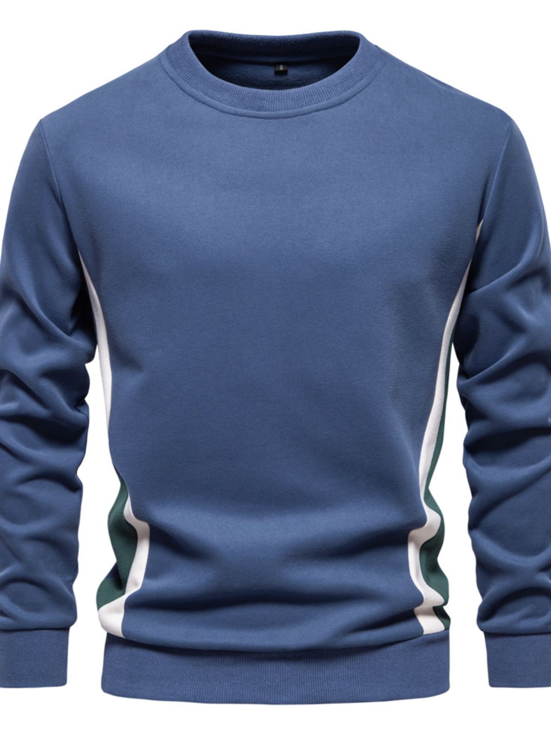 Men's Side Striped Contrast Round Neck Sweatshirt