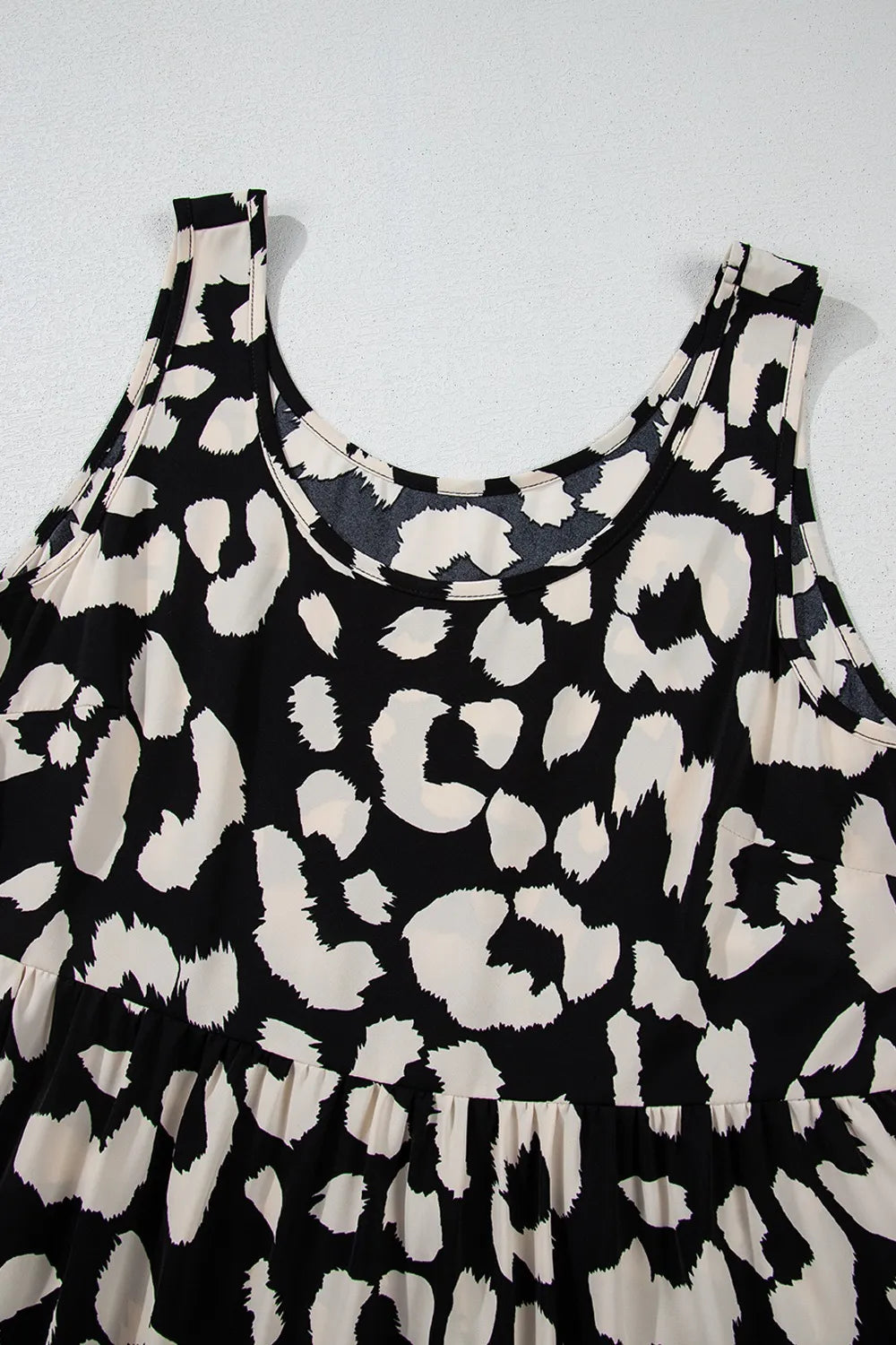Leopard Print Sleeveless Summer Mini Dress