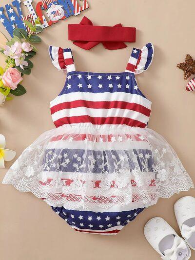 Lace Detail Square Neck Bodysuit with Headband - Clothes For Her Online Store