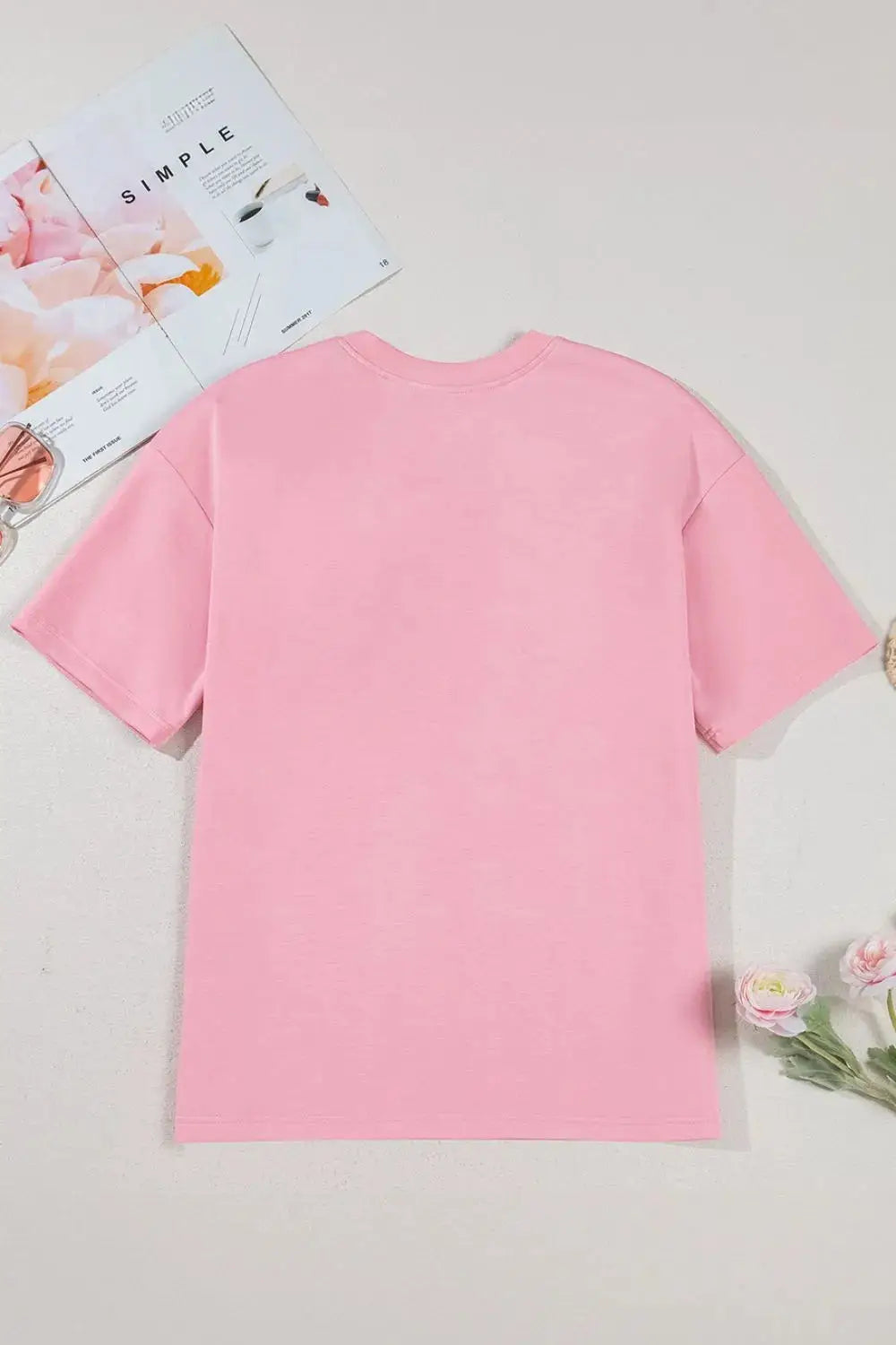 Bow Round Neck Short Sleeve T-Shirt - Clothes For Her Online Store