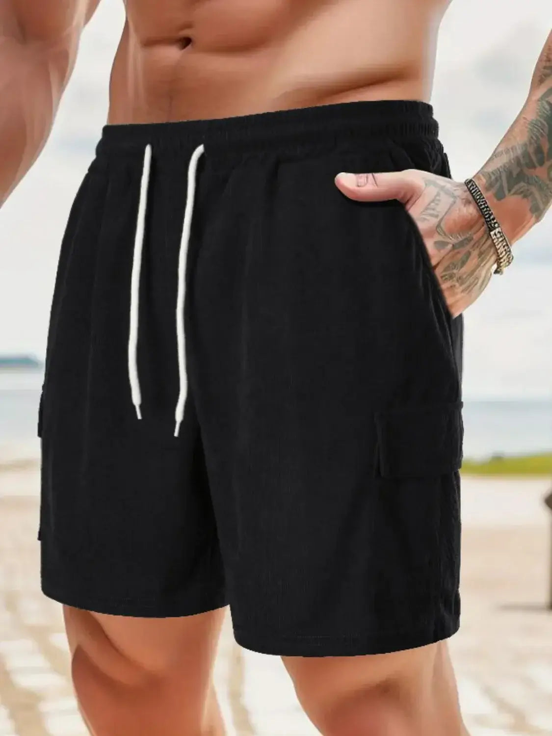 Men's Drawstring Shorts with Pockets