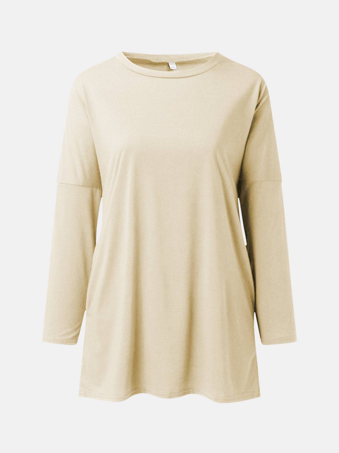 Full Size Round Neck Long Sleeve T-Shirt - Clothes For Her Online Store
