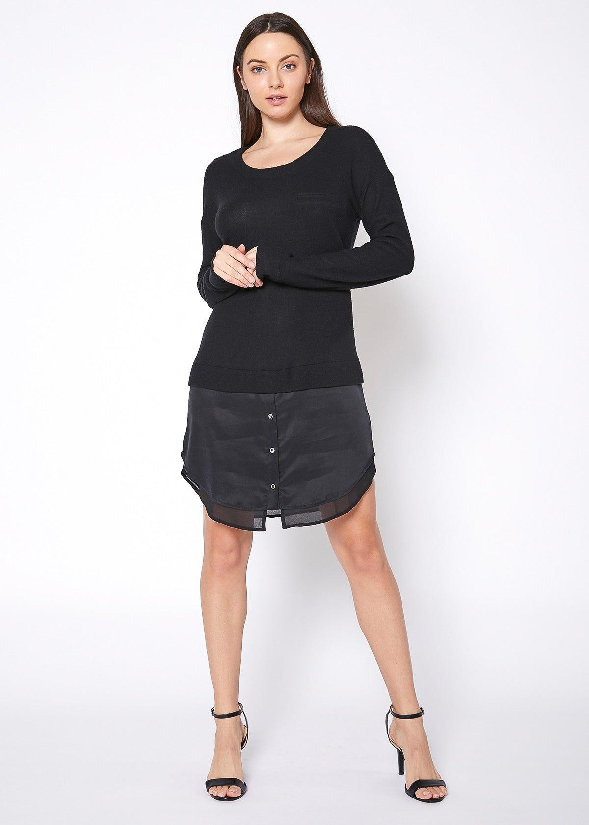 Women Twofer Pullover Sweater Dress