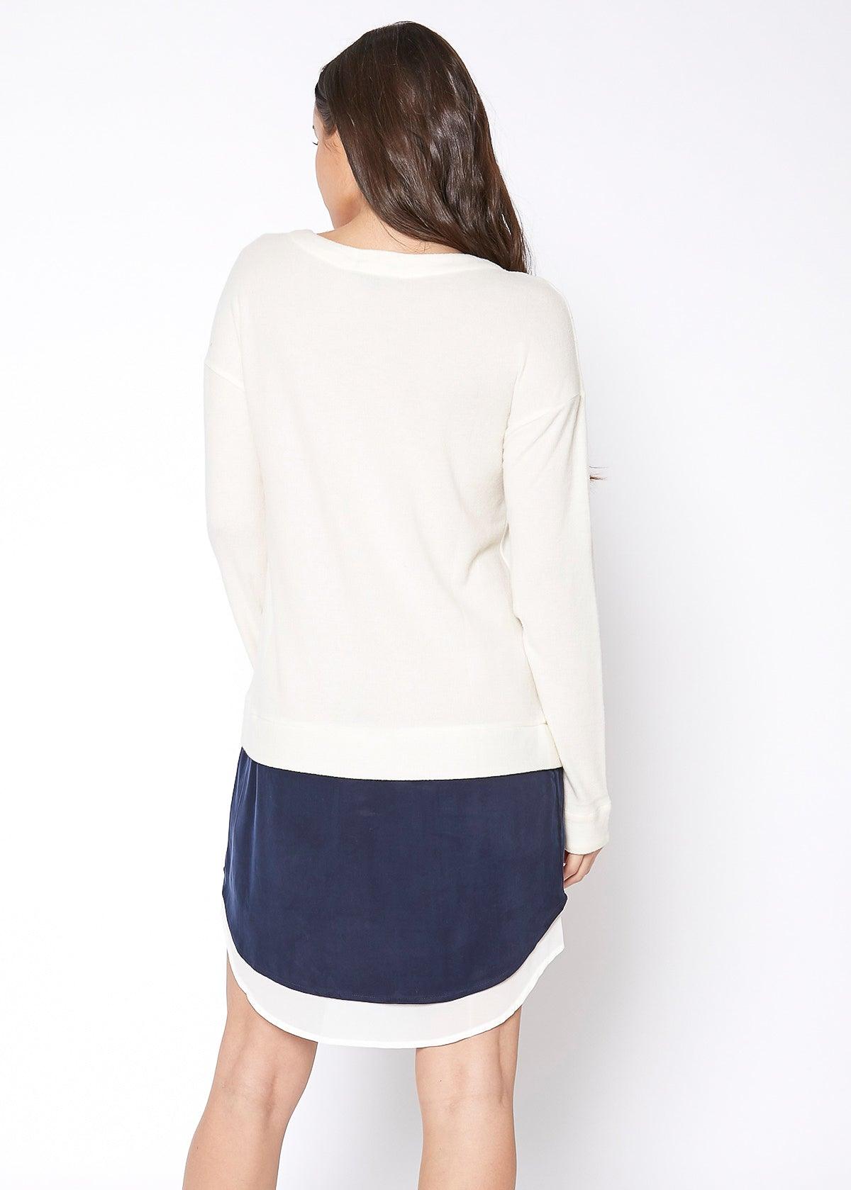 Women Twofer Pullover Sweater Dress