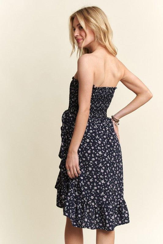 ADORA Smocked Floral Tube Dress with Pockets - Clothes For Her Online Store