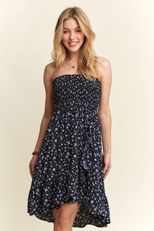 ADORA Smocked Floral Tube Dress with Pockets - Clothes For Her Online Store