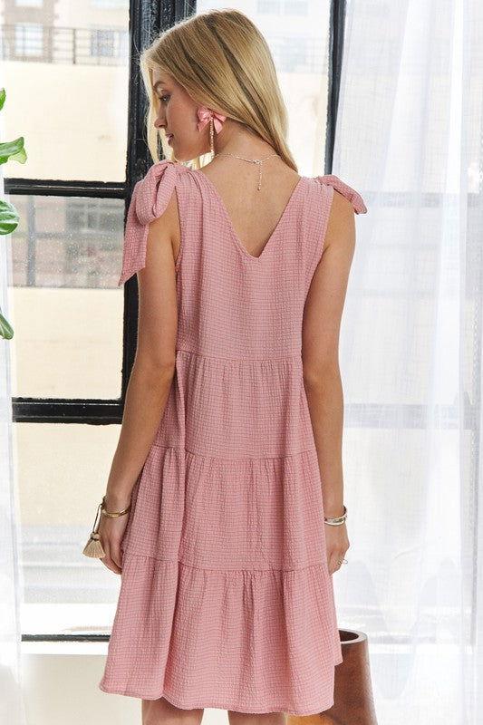ADORA V-Neck Tie Shoulder Dress - Clothes For Her Online Store