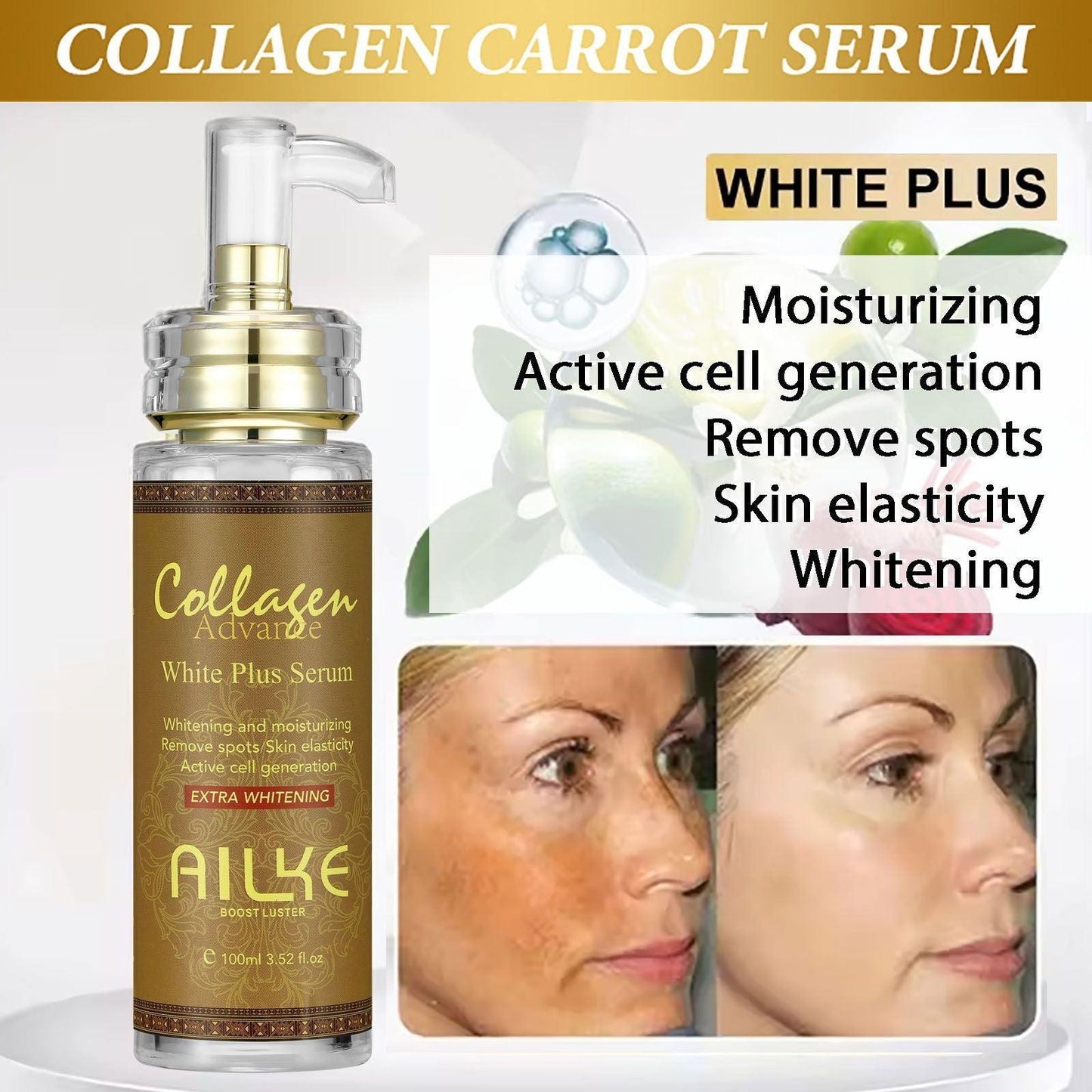 AILKE Collagen Skin Care Kit, Reduce Spots, Whitening, Even Skin Tone, For Dark Skin, Black Skin, African Skin, Caramel Skin