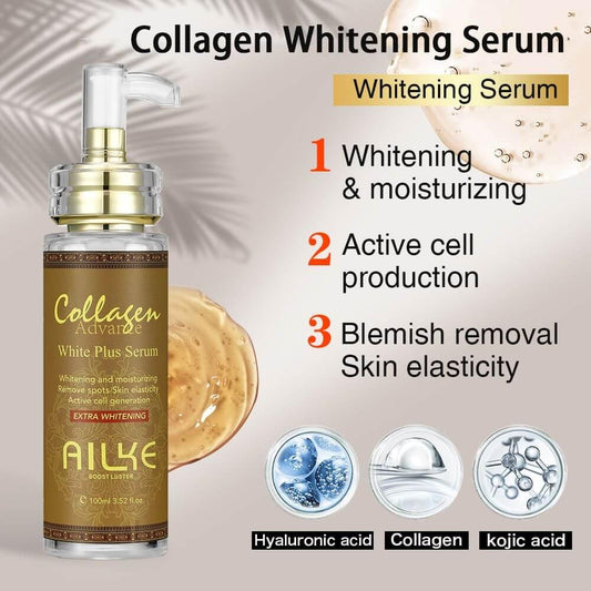 AILKE Face And Body Whitening Serum,Hydration Moisturizing, Dark Spots Remover, Skin Glowing,Wrinkle Treatment 100ML/3.52FL.OZ