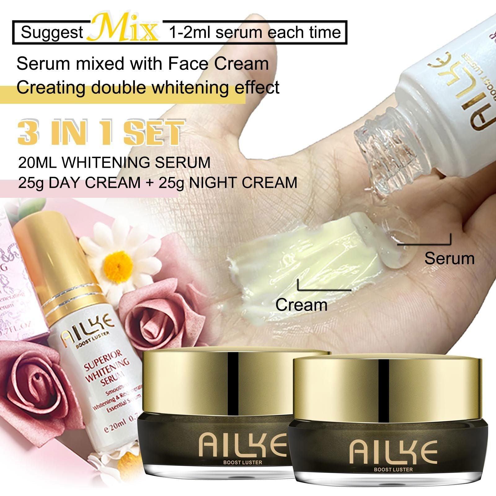 AILKE Whitening Face Cream, Antioxidant, Reduce Dark Spots, Inhibit Melanin, Anti-aging, With Collagen, Niacinamide, Glutathione - Clothes For Her Online Store