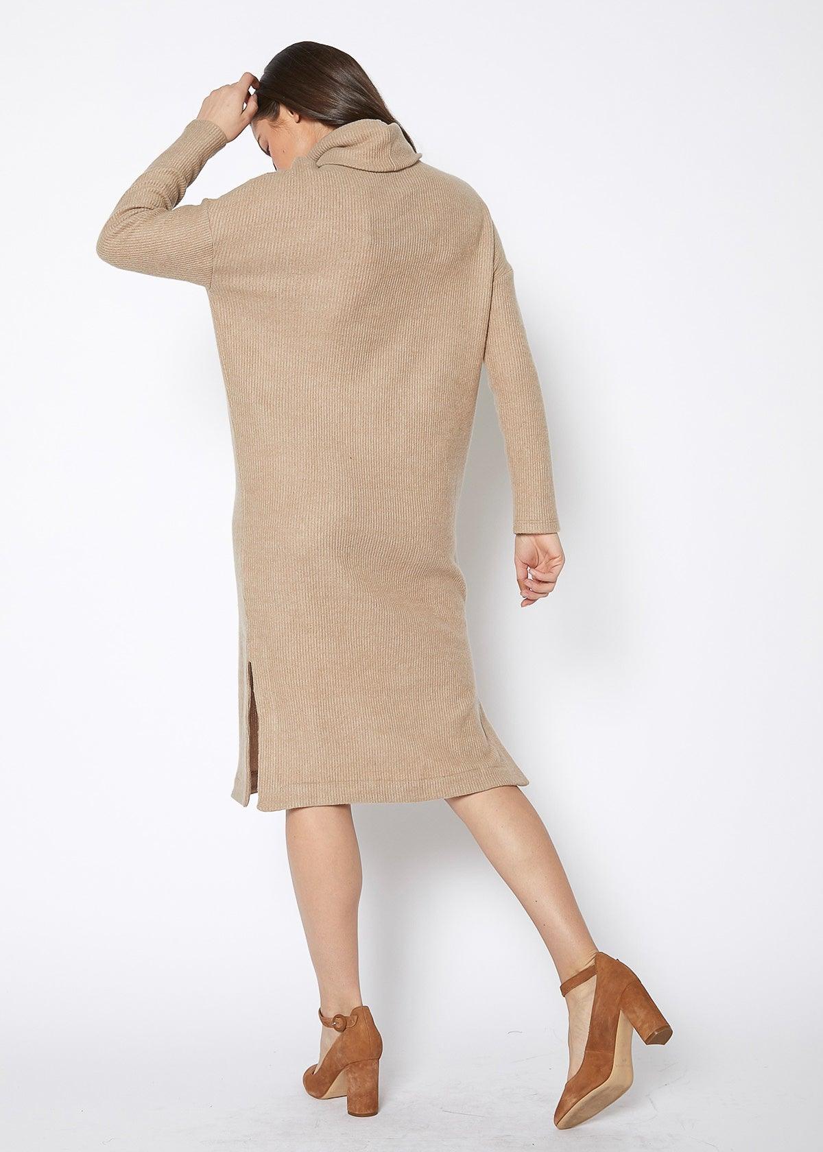 Women's Turtle Neck Midi Sweater Dress