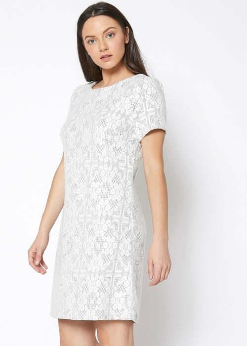 Women's Flower Embossed Shift Dress