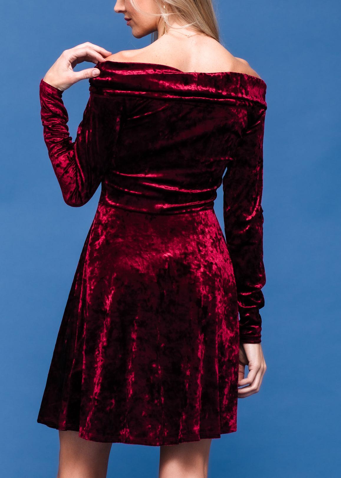 Velvet Off Shoulder Dress