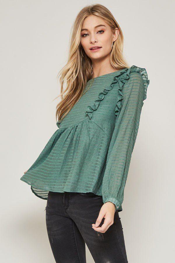 A Semi-sheer Striped Woven Top - Clothes For Her Online Store