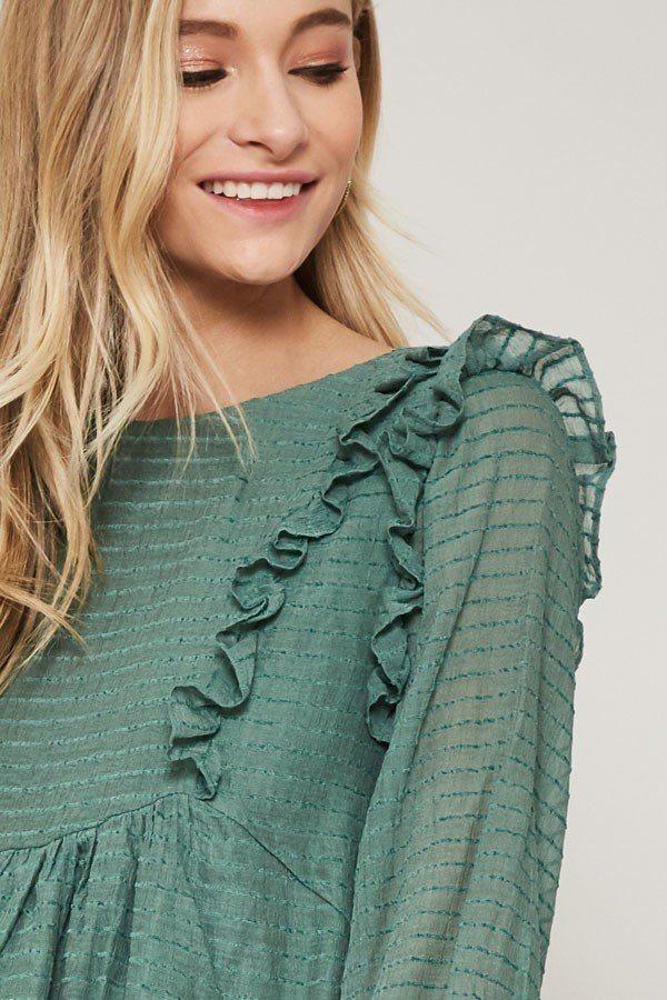 A Semi-sheer Striped Woven Top - Clothes For Her Online Store