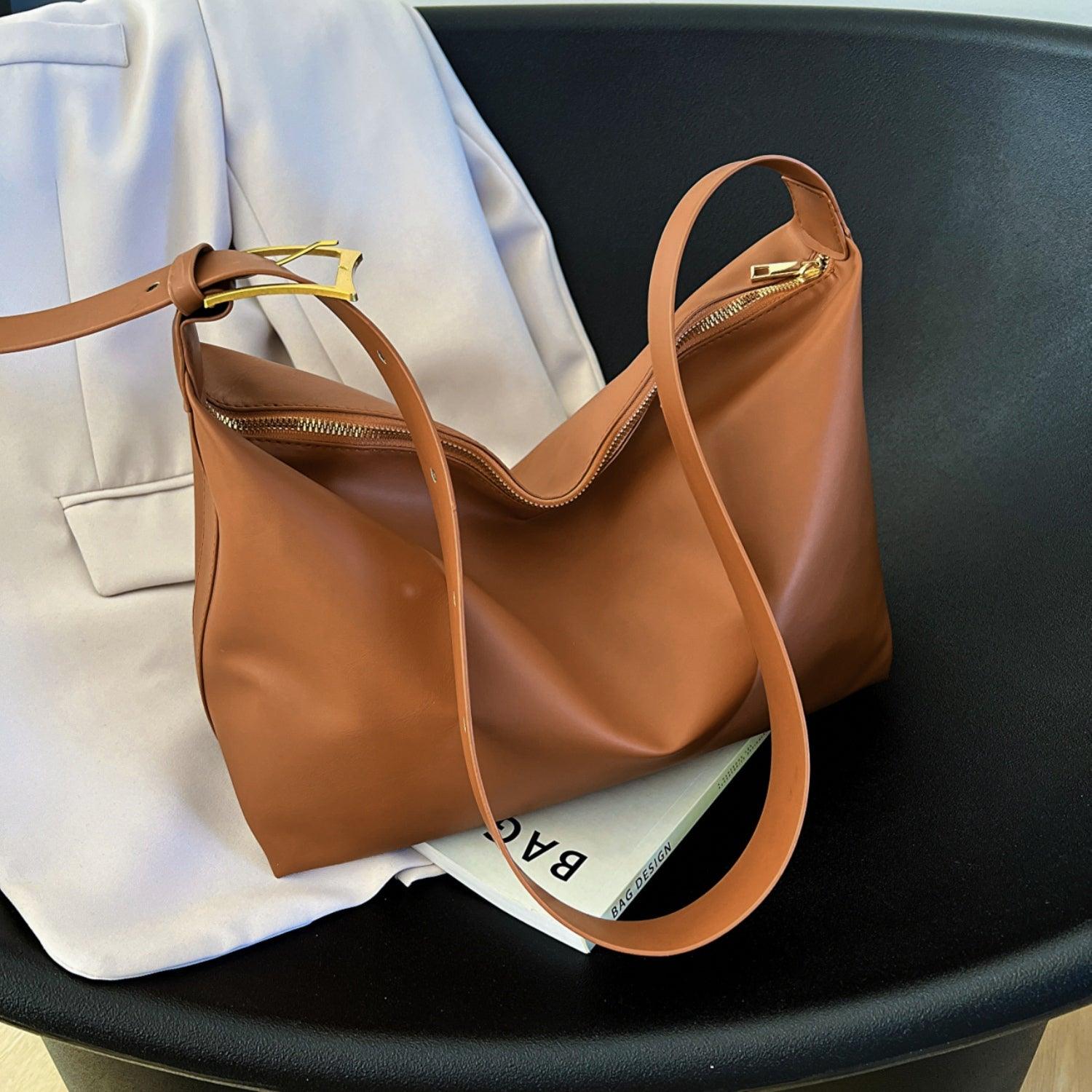Adjustable Strap PU Leather Handbag - Clothes For Her Online Store
