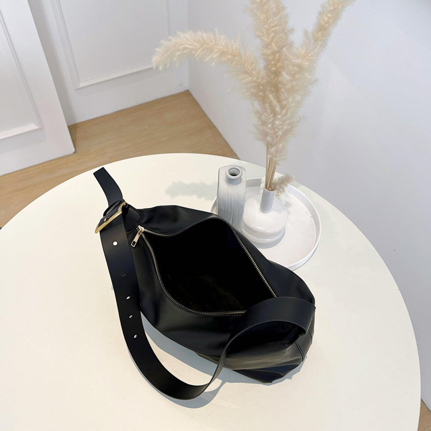 Adjustable Strap PU Leather Handbag - Clothes For Her Online Store