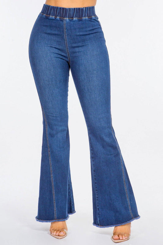 American Bazi High Waist Curvy Flare Jeans - Clothes For Her Online Store
