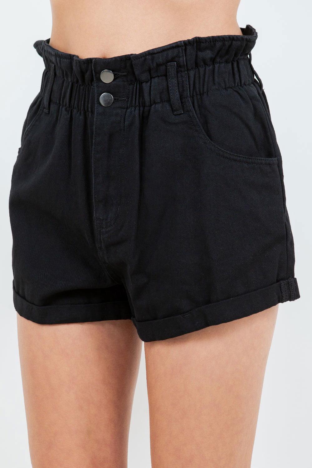 American Bazi High Waist Paper Bag Shorts - Clothes For Her Online Store