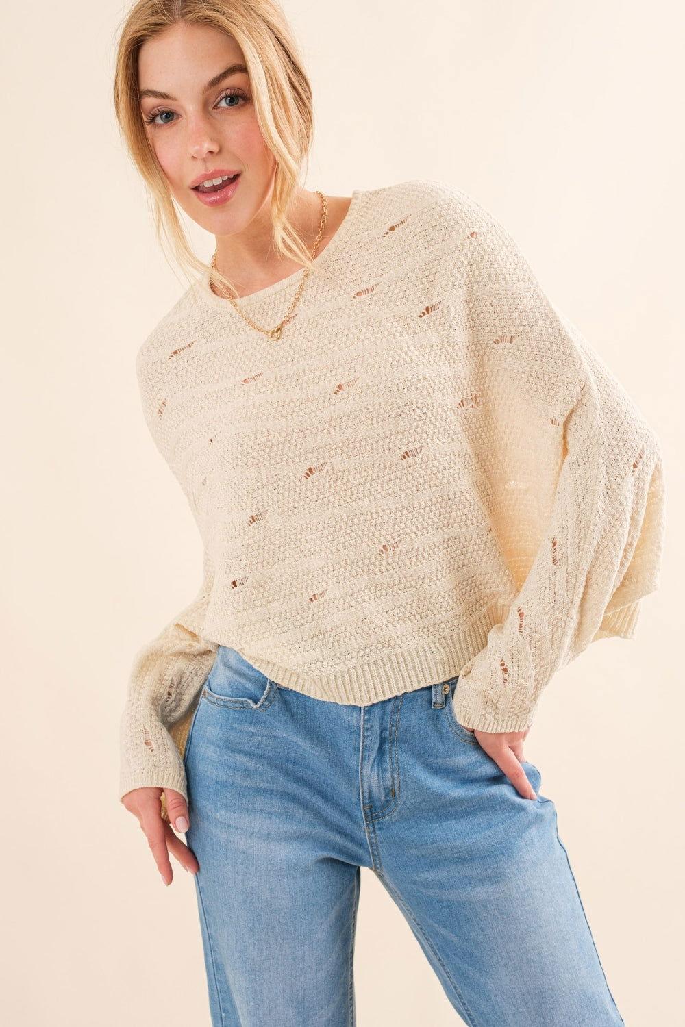 And The Why Dolman Sleeves Sweater - Clothes For Her Online Store