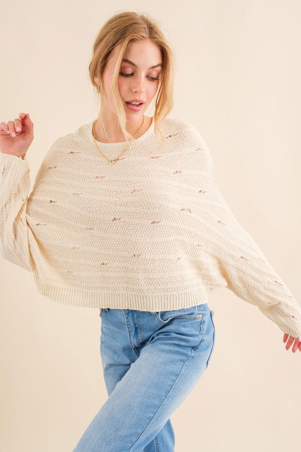 And The Why Dolman Sleeves Sweater - Clothes For Her Online Store