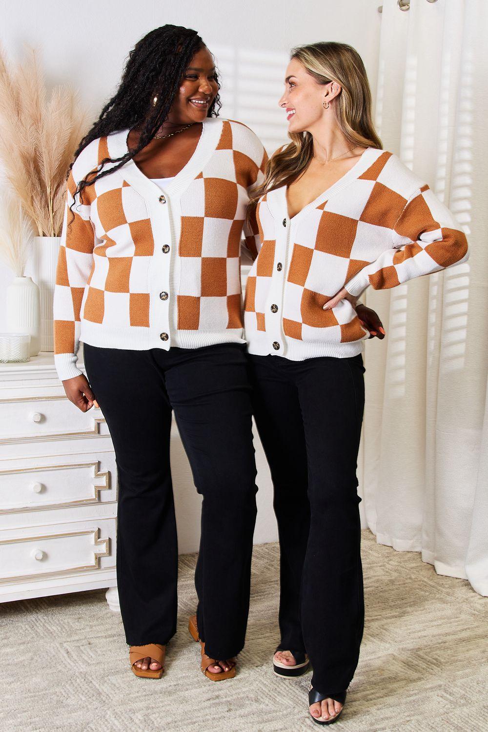 Angel Wings Double Take Button-Up V-Neck Dropped Shoulder Cardigan - Clothes For Her Online Store
